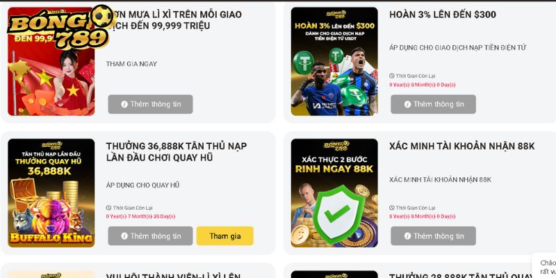 Siêu ưu đãi sòng bạc BONG789